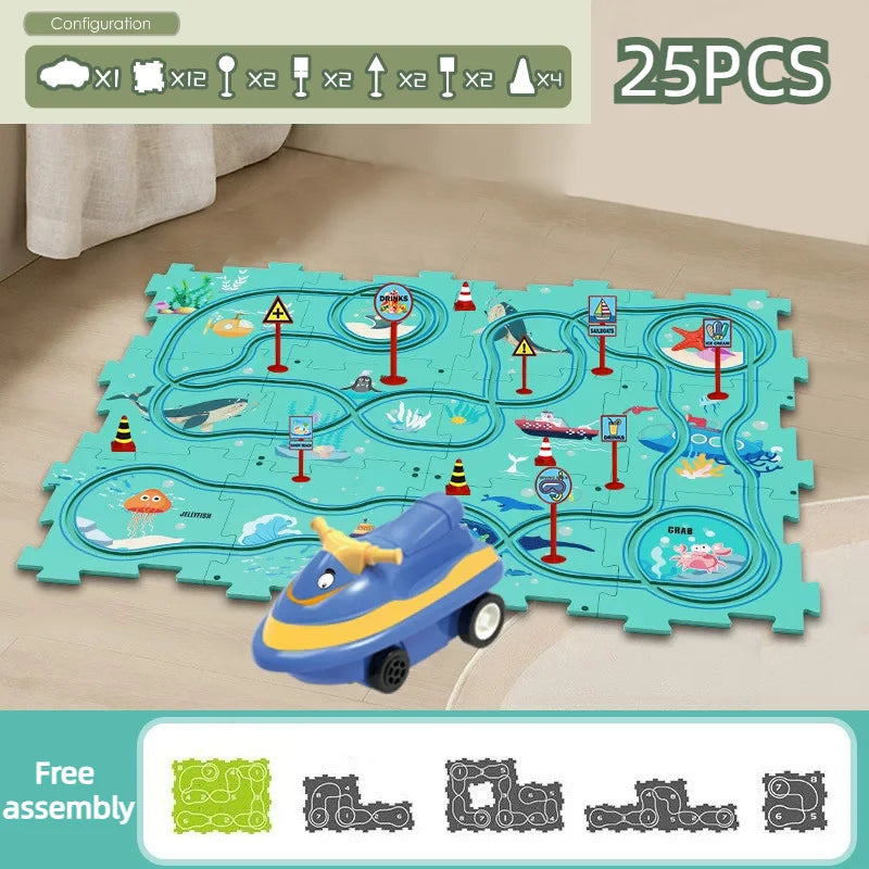 DIY Puzzle Track Play Set
