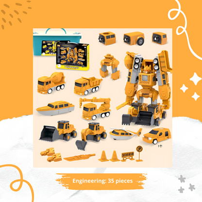 Magnetix™ - Engineering STEM Car Toys with Storage Box