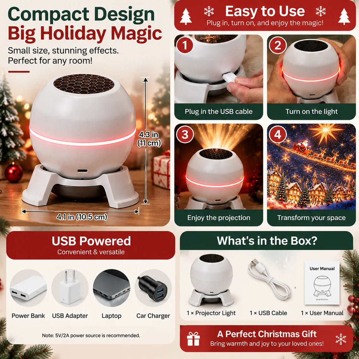 Magical Christmas Light Projector