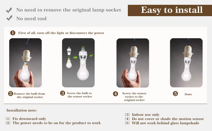 Motion Light Socket – Smart E27 LED Switch Adaptor (110V-220V)
