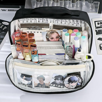 LuxeHold™ – Portable Multi-Layer Makeup Bag
