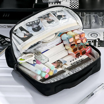 LuxeHold™ – Portable Multi-Layer Makeup Bag