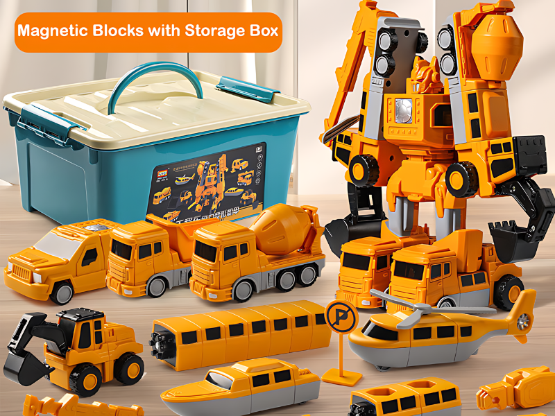 Magnetix™ - Engineering STEM Car Toys with Storage Box