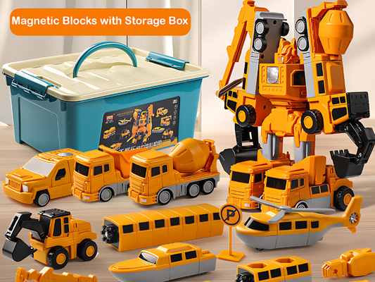 Magnetix™ - Engineering STEM Car Toys with Storage Box